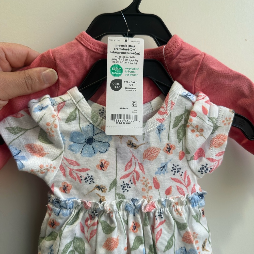 Carter's White Floral Dress Set with Pink Cardigan & Headband - Picture 8 of 11